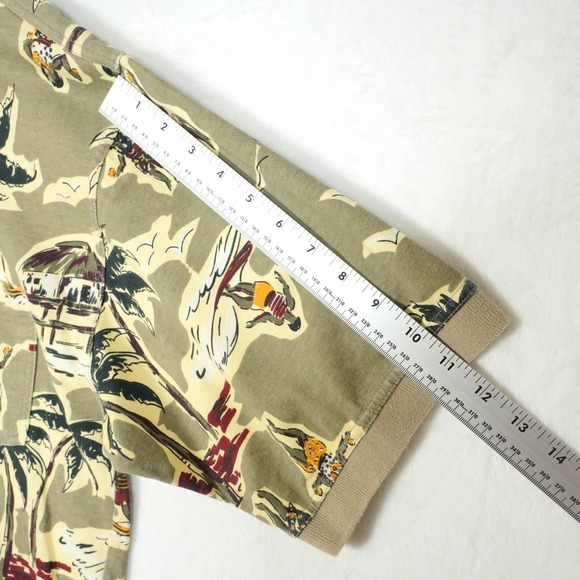 Tommy Bahama Polo Shirt Men's Medium Green Hula Dancer‎ Hawaiian Aloha Palm Tree - Picture 6 of 7